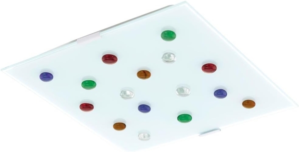Design LED Deckenleuchte mit bunten Glassteinen SANTIAGO 1