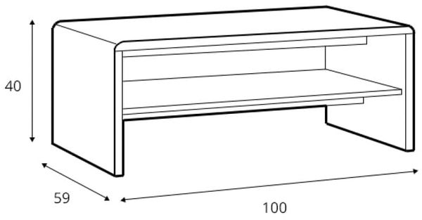 Couchtisch Coswig / Cortina, Holzfarben, 100 x 40 x 59 cm Bild 3
