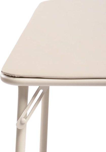 FurnitureR Klapptisch, klappbarer Campingtisch aus Metall/PVC, klappbarer Balkontisch, Gartentisch für Picknick, Camping und Outdoor Strand, 86 x 86 x 71 cm, Kamel Bild 4