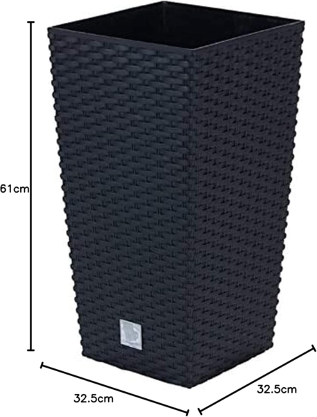 49 -Liter -Zeit Pot mit Einsatz 32,5 x 32,5 x 61 cm in Anthrazitfarbe Bild 5