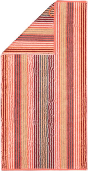 Cawö Duschtuch UNIQUE Streifen BL 70x140 cm rot Badetuch Handtuch Handtücher Saunatuch Strandtuch