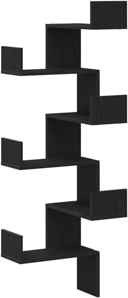 vidaXL Wand-Eckregal mit Regal Schwarz Eichen-Optik 45 x 45 x 147 cm 868053
