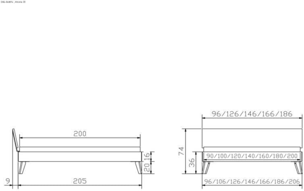 Hasena Trento Ancona Massivholzbett 100x200 Nussbaum, geölt 25 Bild 3