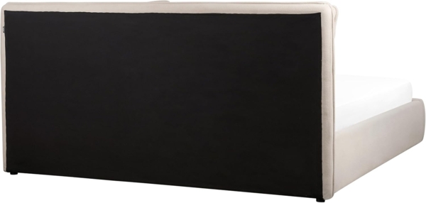 Bett mit Stauraum BAJONNA 180 x 200 cm Stoff Helles Beige Bild 7