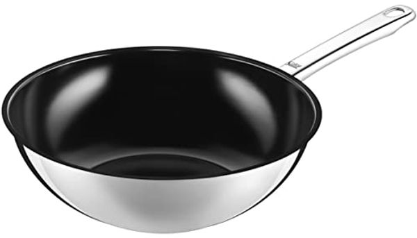 Silit Wuhan Wokpfanne Induktion 28 cm, Wok Edelstahl beschichtet, Wok Induktion, backofenfest