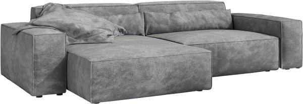 Ecksofa Sirpio XL 270x170 cm Mikrofaser, Recamiere variabel, Taupe