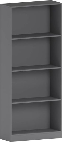Vida Designs Cambridge 4-stöckiges großes Bücherregal, graues Holzregal