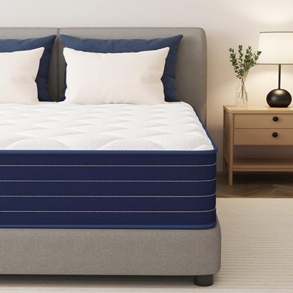 PurrJoys Materasso Matrimoniale 4FT6 160 x 190 x 20 cm – 8 Pollici Memory Foam al Gel – Ortopedico a 7 Zone – Ibrido a Molle Insacchettate – Rigidità Media – Materasso 160x190