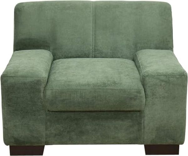 DOMO. collection Sessel Norma, Polstersessel, Polster-Garnitur mit Holzfüßen, Sitzmöbel Polstermöbel, 101 x 85 x 74 cm (BxTxH), Feinstoff grün