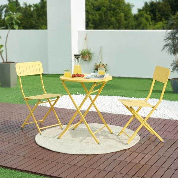 Klapptisch Sande Stahl 71xØ62 cm Gelb [en. casa] Bild 3