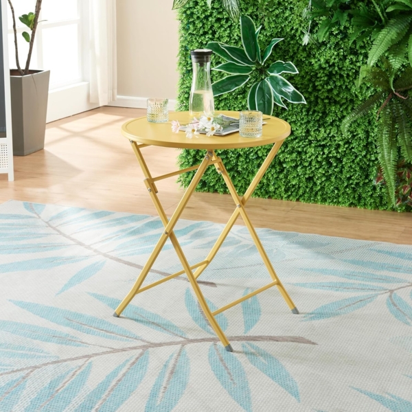 Klapptisch Sande Stahl 71xØ62 cm Gelb [en. casa] Bild 4