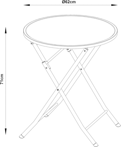 Klapptisch Sande Stahl 71xØ62 cm Gelb [en. casa] Bild 2