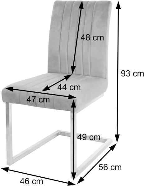 2er-Set Freischwinger HWC-L14, Besucherstuhl Konferenzstuhl Stuhl, Samt Edelstahl gebürstet ~ anthrazit-blau Bild 3