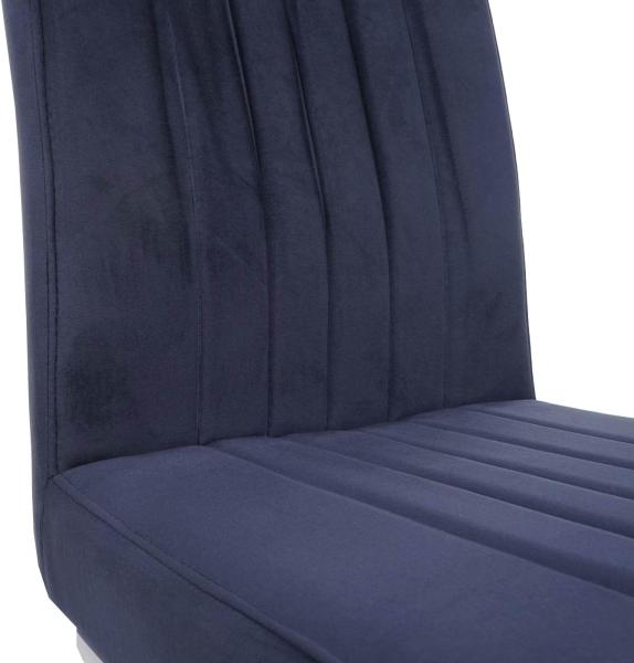 2er-Set Freischwinger HWC-L14, Besucherstuhl Konferenzstuhl Stuhl, Samt Edelstahl gebürstet ~ anthrazit-blau Bild 6