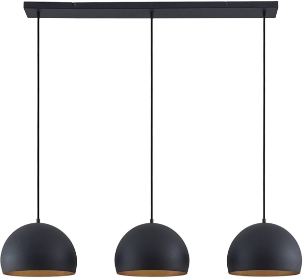 Lindby Hängeleuchte Tarjei, Metall, Schwarz IP20, 3 x 60 W