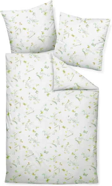 Janine Mako-Soft-Seersucker Bettwäsche Tango 20123-06 Limone Rauchgrün