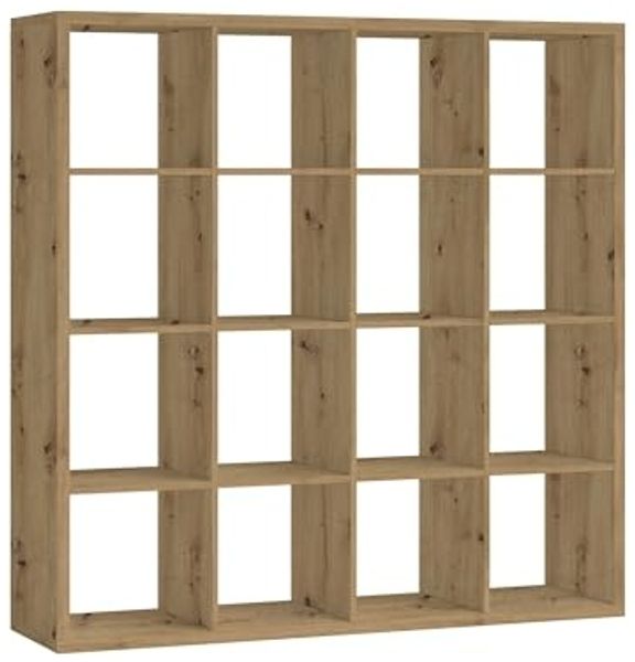 Raumteiler >Style< 16 Fächer, Artisan Eiche Dekor - 147x147x38cm (BxHxT)