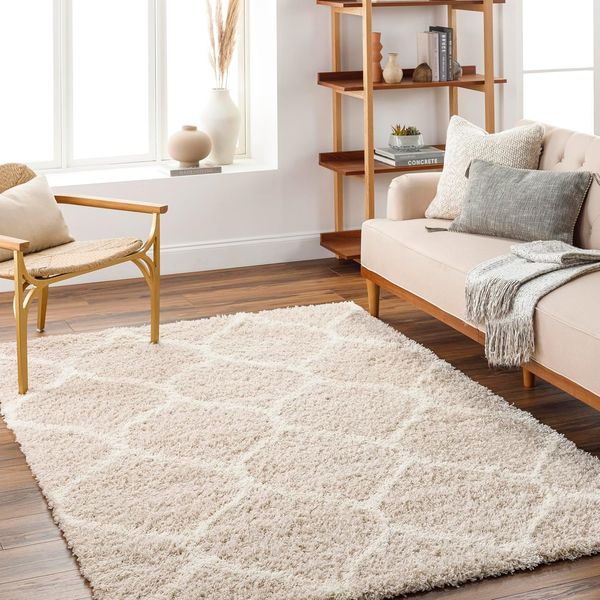 Livabliss Hochflor-Teppich TUZLA, rechteckig, Höhe: 52 mm, Langflor, Weich, Boho Wohnzimmerteppich, Beige