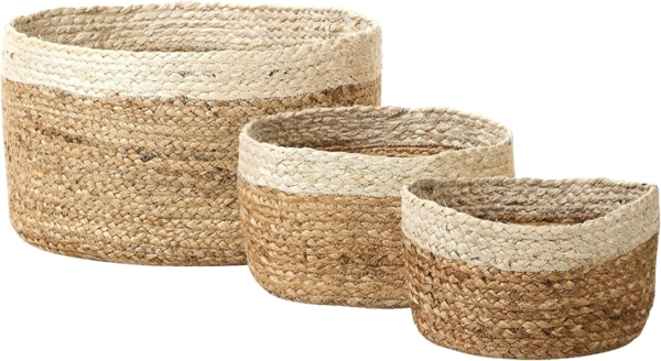 Aufbewahrungskorb Jute naturfarben beige 3er Set TAJORI