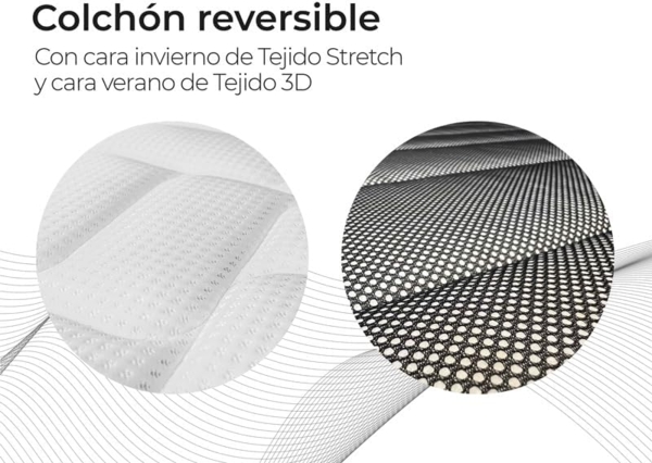 Somnia Descanso - Viskoelastische Matratze Bombay wendbar, ergonomisch, optimaler Komfort und Härte, Dicke 30 cm, milbendicht, antibakteriell und hypoallergen, 150x200 cm Bild 5