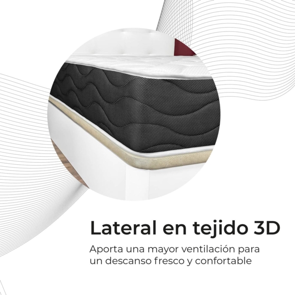 Somnia Descanso - Viskoelastische Matratze Bombay wendbar, ergonomisch, optimaler Komfort und Härte, Dicke 30 cm, milbendicht, antibakteriell und hypoallergen, 150x200 cm Bild 7