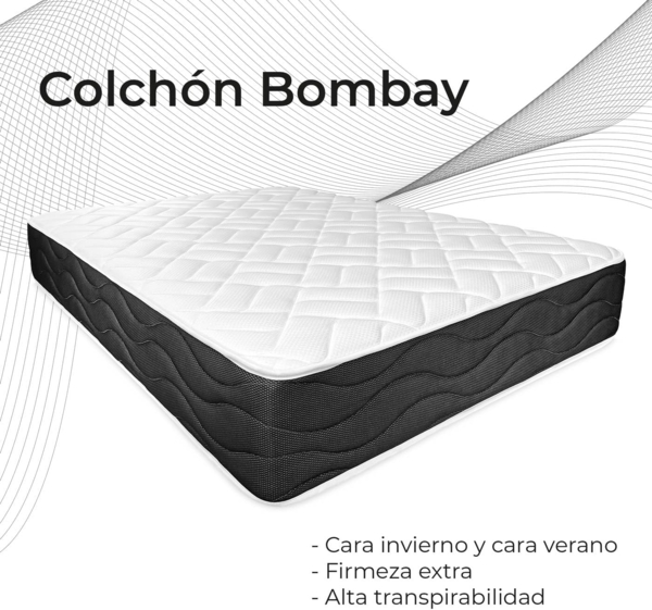 Somnia Descanso - Viskoelastische Matratze Bombay wendbar, ergonomisch, optimaler Komfort und Härte, Dicke 30 cm, milbendicht, antibakteriell und hypoallergen, 150x200 cm Bild 4