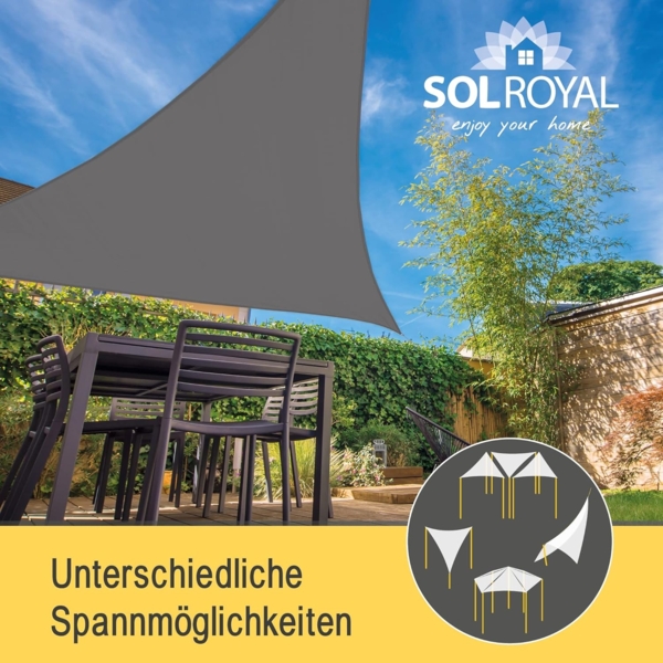 Sol Royal SolVision Sonnensegel PES Dreieck PS9 Anthrazit, 700 x 500 x 500 cm Bild 7