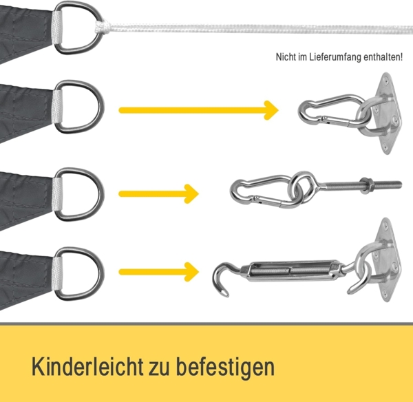Sol Royal SolVision Sonnensegel PES Dreieck PS9 Anthrazit, 700 x 500 x 500 cm Bild 8