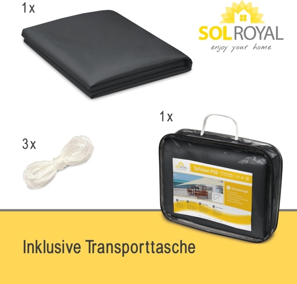 Sol Royal SolVision Sonnensegel PES Dreieck PS9 Anthrazit, 700 x 500 x 500 cm Bild 9