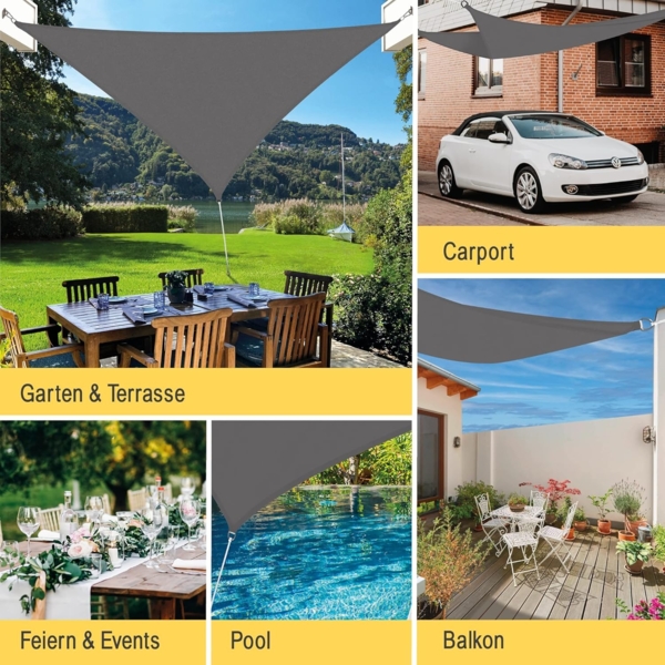 Sol Royal SolVision Sonnensegel PES Dreieck PS9 Anthrazit, 700 x 500 x 500 cm Bild 6