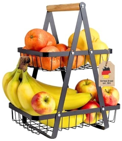 Intirilife Obstschale, Metall, (1-tlg), Obstkorb Etagere Obstschalenhalter Aufbewahrungskorb Organizer Regal