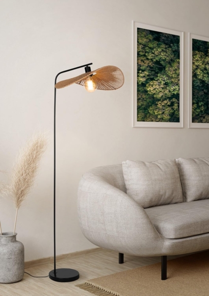 Eglo Stehleuchte Siruela schwarz natur 160 x 48 x 56 cm E27 Bild 2