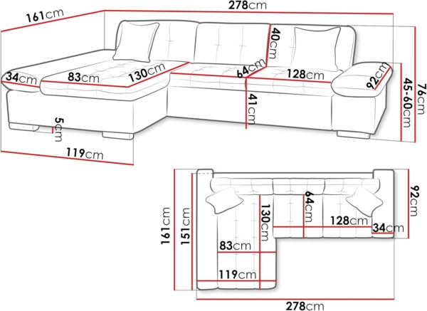 Ecksofa Montana (Farbe: Soft 017 + Soul 17, Seite: Links) Bild 3