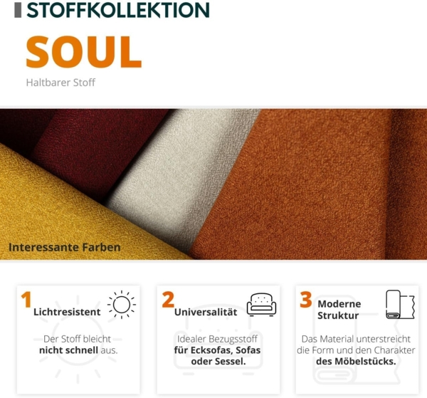 Ecksofa Montana (Farbe: Soft 017 + Soul 17, Seite: Links) Bild 6