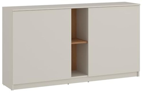 Lomadox Jugendzimmer-Set FIER-129, (Sparset, 4-tlg, Bett Sideboard Kleiderschrank Schreibtisch), in Kaschmir mit Eiche Nb, grifflos, 4-teilig, Liegefläche 90x200 cm Bild 3