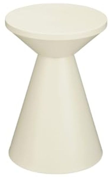 MICA Decorations Jim Beistelltisch – Beistelltisch Rund H45 x Ø31 cm – Wohnzimmer Tisch oder Nachttisch – Eisentisch – Industrieller Stil – Beige