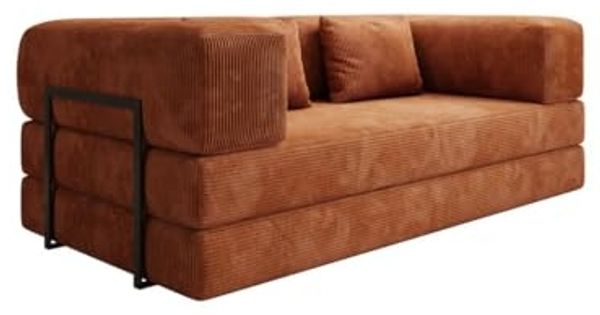 Luxusbetten24 Sofa Designer Sofa Lazy 3 Sitzer, mit Aufklappfunktion und Cordbezug