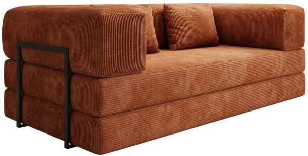 Luxusbetten24 Sofa Designer Sofa Lazy 3 Sitzer, mit Aufklappfunktion und Cordbezug