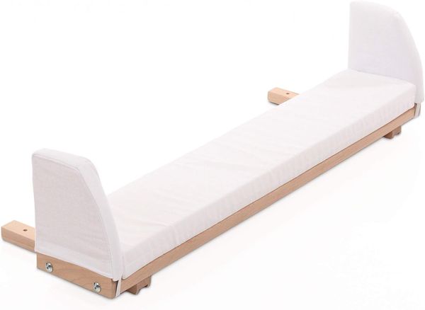 babybay Verlängerungsseite Natur unbehandelt inkl. Matratzenergänzung weiß passend für Modell Maxi, Boxspring und Comfort Plus
