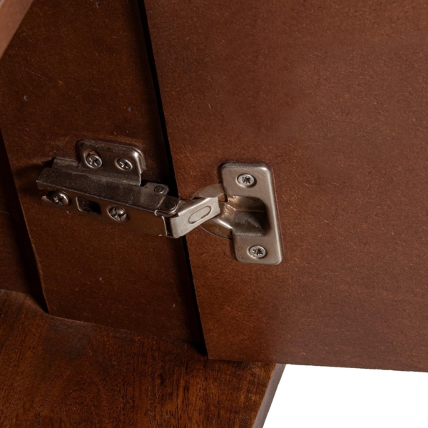 DRW Konsolentisch für den Eingangsbereich, Spind mit 2 Holztüren und Metallbeinen in Natur und Gold, 110 x 42 x 90 cm Bild 5