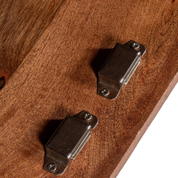 DRW Konsolentisch für den Eingangsbereich, Spind mit 2 Holztüren und Metallbeinen in Natur und Gold, 110 x 42 x 90 cm Bild 6