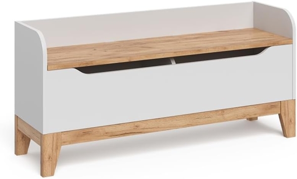 Spielzeugtruhe Malia Weiß/Artisan 107.2x50 cm mit Sitzfläche Vitalispa