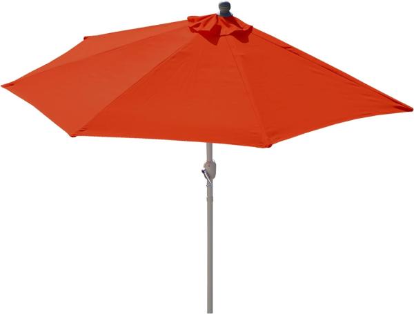 Sonnenschirm halbrund Parla, Halbschirm Balkonschirm, UV 50+ Polyester/Alu 3kg ~ 300cm terracotta ohne Ständer