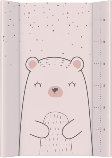 Kikkaboo Wickelauflage Hart-PVC 80x50 cm Wachstumsskala erhöhter Rand wasserdicht pink