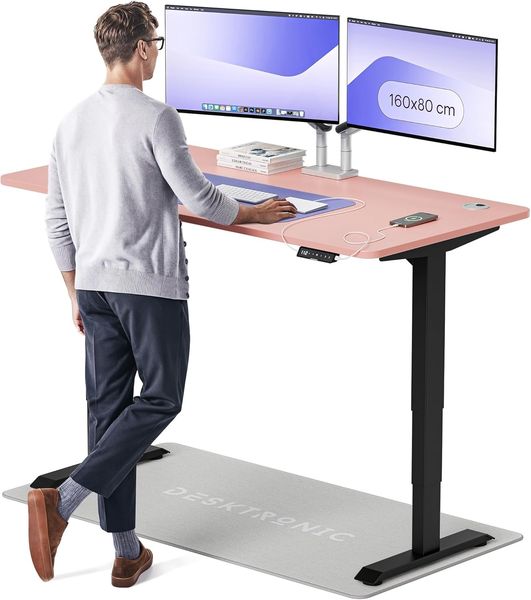 Desktronic Höhenverstellbarer Schreibtisch (160x80 cm) – Elektrisch höhenverstellbar mit flüsterleisem Dual-Motor & Touchscreen – Hohe Tragfähigkeit – Stehtisch HomePro