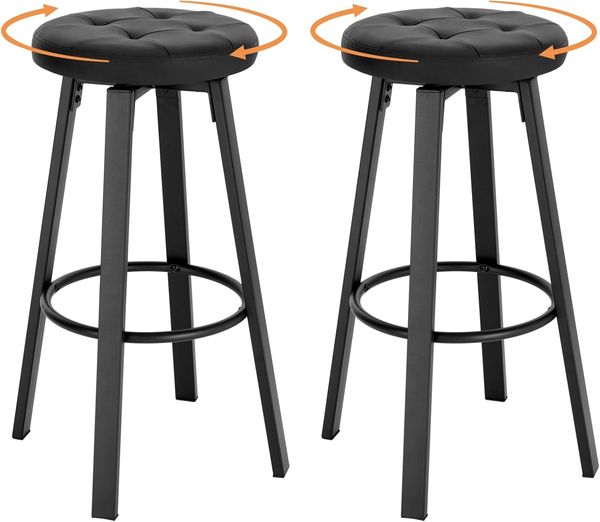 Woltu Barhocker (2 St), mit drehbarem Sitz Φ 35,5 cm, gepolsterer Hocker