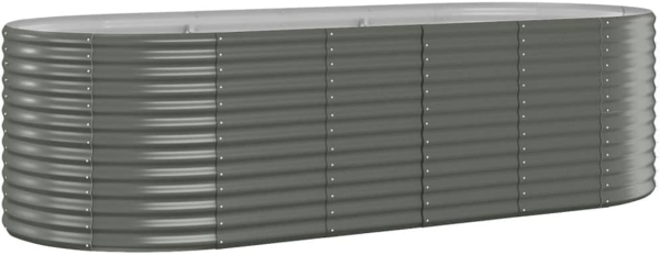 vidaXL Hochbeet Verzinkter Stahl 249x100x68 cm Grau 319064