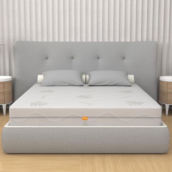Matratze Abziehbar Memory Foam 90x200 Höhe 25 cm - Bezug Aloe Vera | Premium