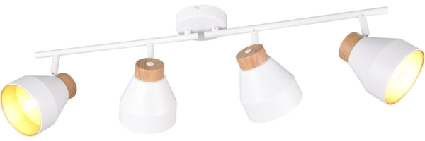 Deckenstrahler VALENTIN 4-flammig aus Metall Weiß innen Gold, Breite 71cm Bild 1