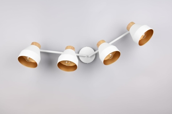 Deckenstrahler VALENTIN 4-flammig aus Metall Weiß innen Gold, Breite 71cm Bild 10